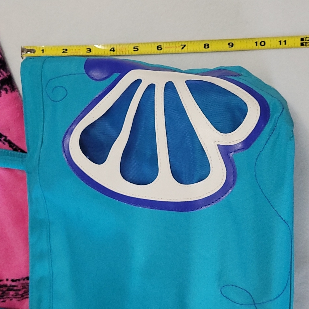 NEW Large Canvas Beach Tote Bag 17 X 11 X 7 Butterfly Summer Living Blue 2pc set - Picture 12 of 14